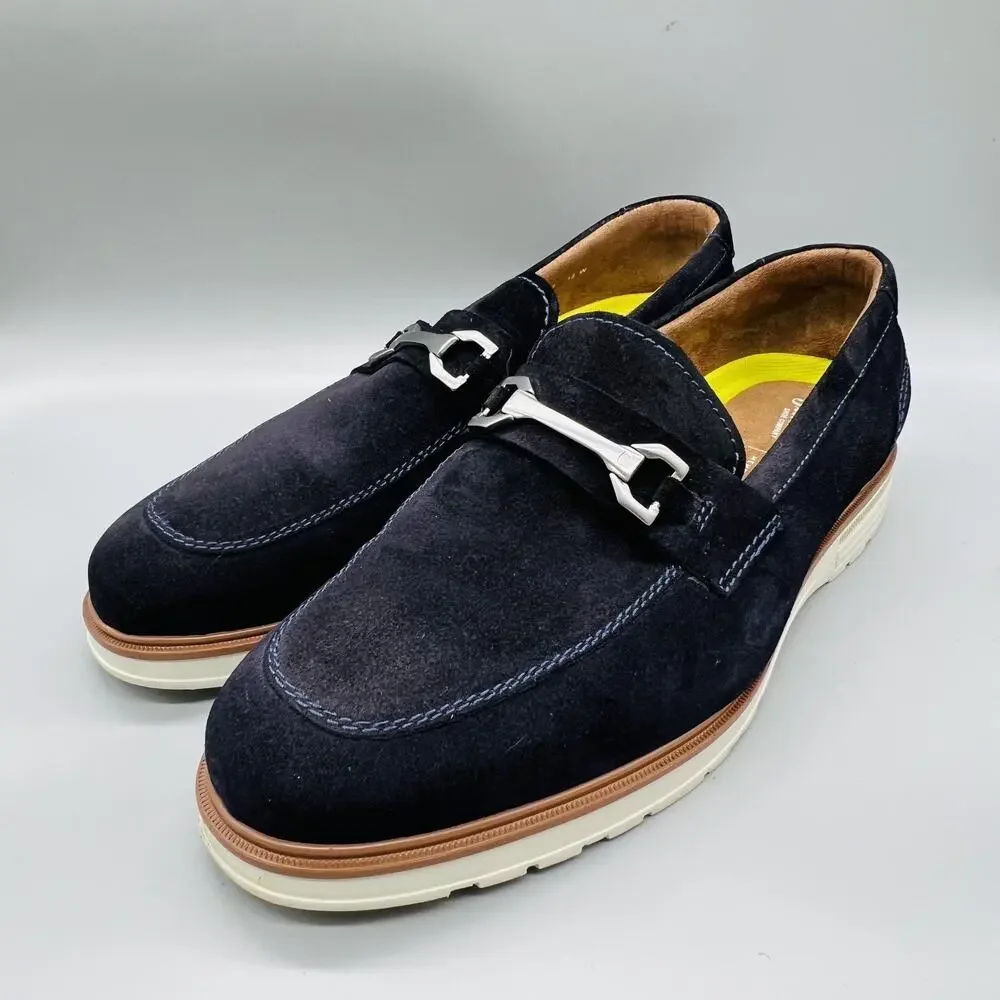 Florsheim Shoes Mens 12 Blue Suede Comfortech Bit Loafers Slip On Casual Comfort